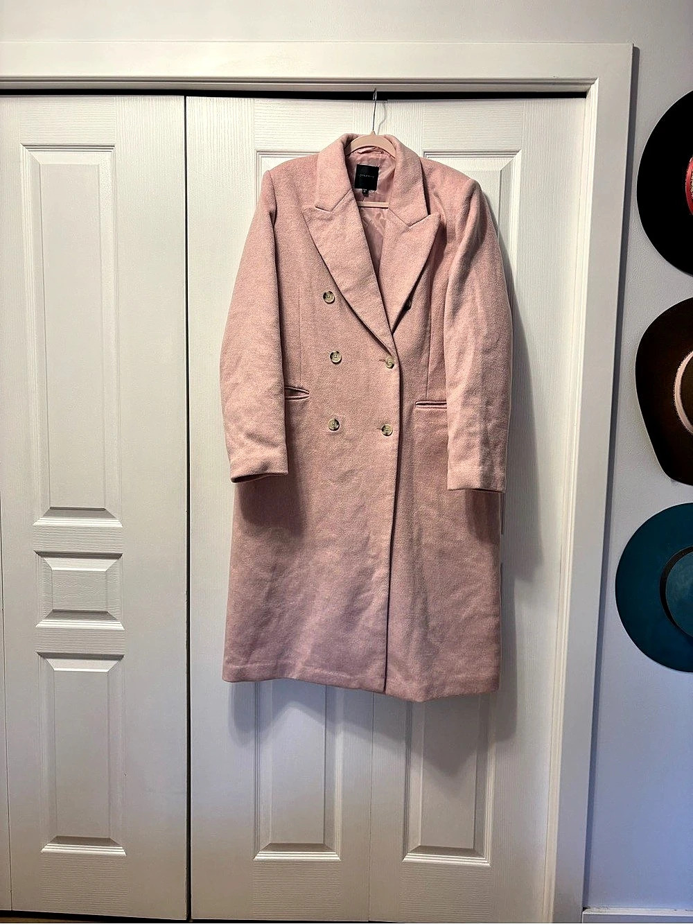 Dynamite Oversized Double Breasted Wool Coat Double Breasted Pink Wool Coat
